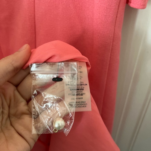 Karl Lagerfeld Pink Pearl Neckline Dress - Picture 11 of 15